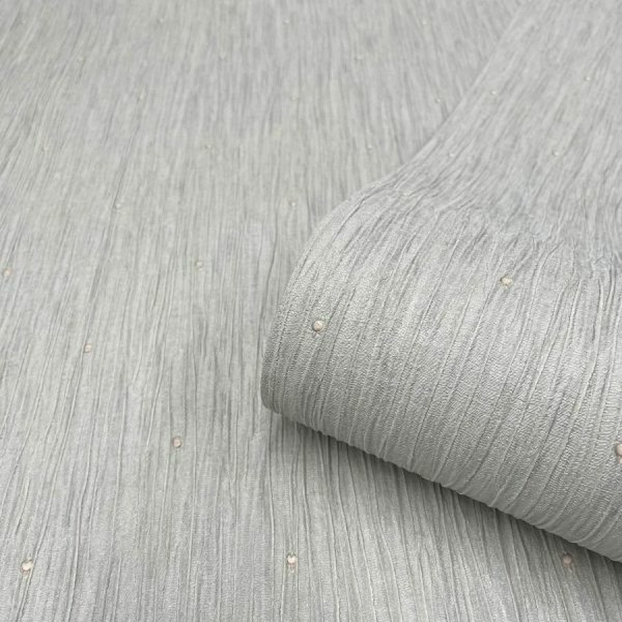 Plain | * Fashionable Tiffany Pearl Wallpaper Soft Silver Belgravia 41314