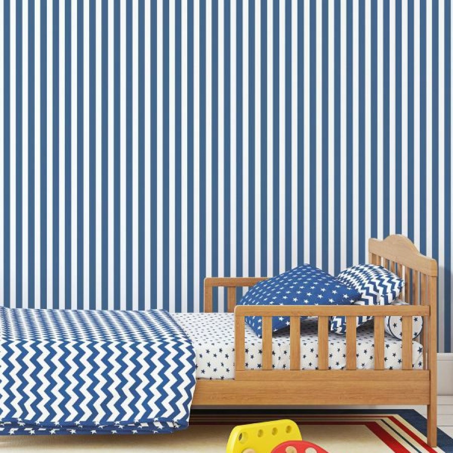 Stripe | * Outlet Tiny Tots 2 Regency Stripe Wallpaper Cobalt Blue Galerie G78400