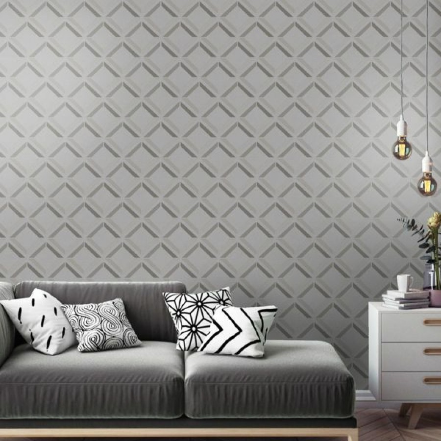 Geometric & Motif | * Clearance Kaleidoscope Lana Geo Wallpaper Gray Holden 90593