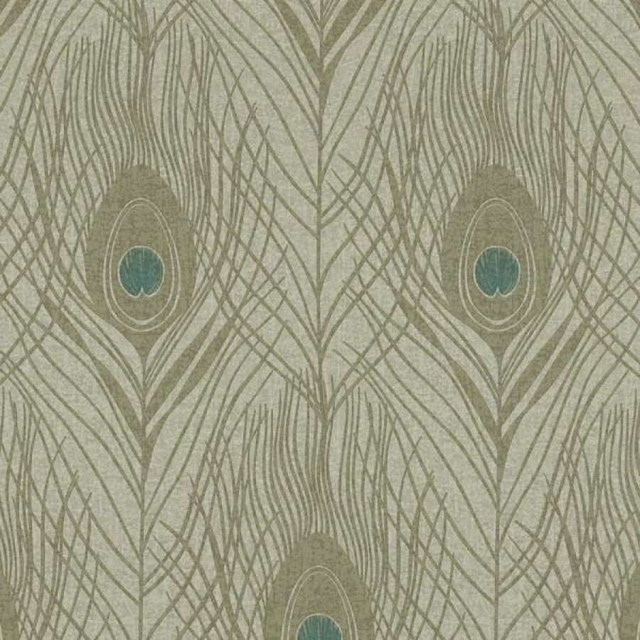 Paste The Wall | * Discounts Absolutely Chic Peacock Feather Wallpaper Gray As Creation As369716