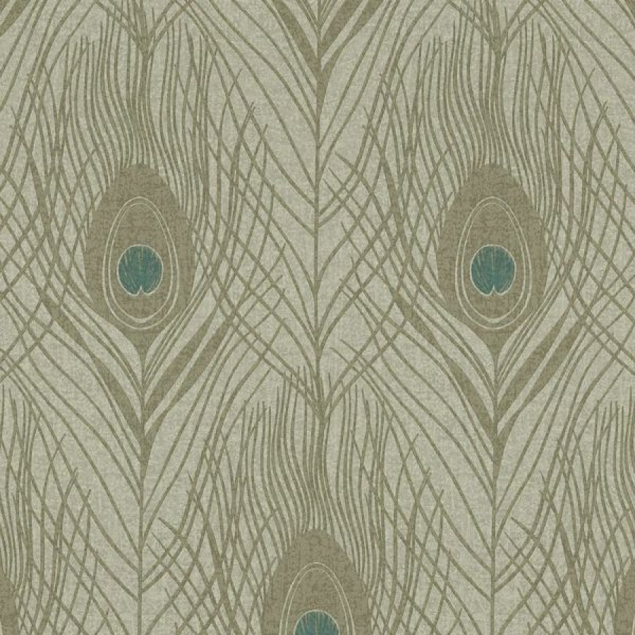 Paste The Wall | * Discounts Absolutely Chic Peacock Feather Wallpaper Gray As Creation As369716