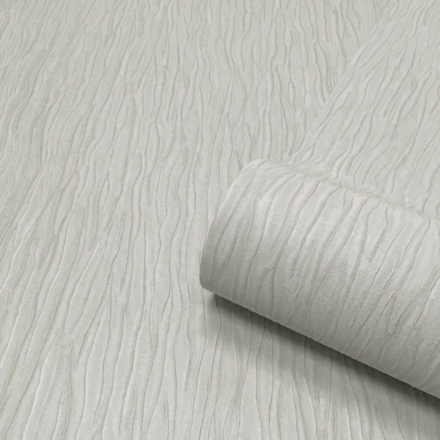 Plain | * New Tiffany Texture Wallpaper Soft Silver Belgravia 41316