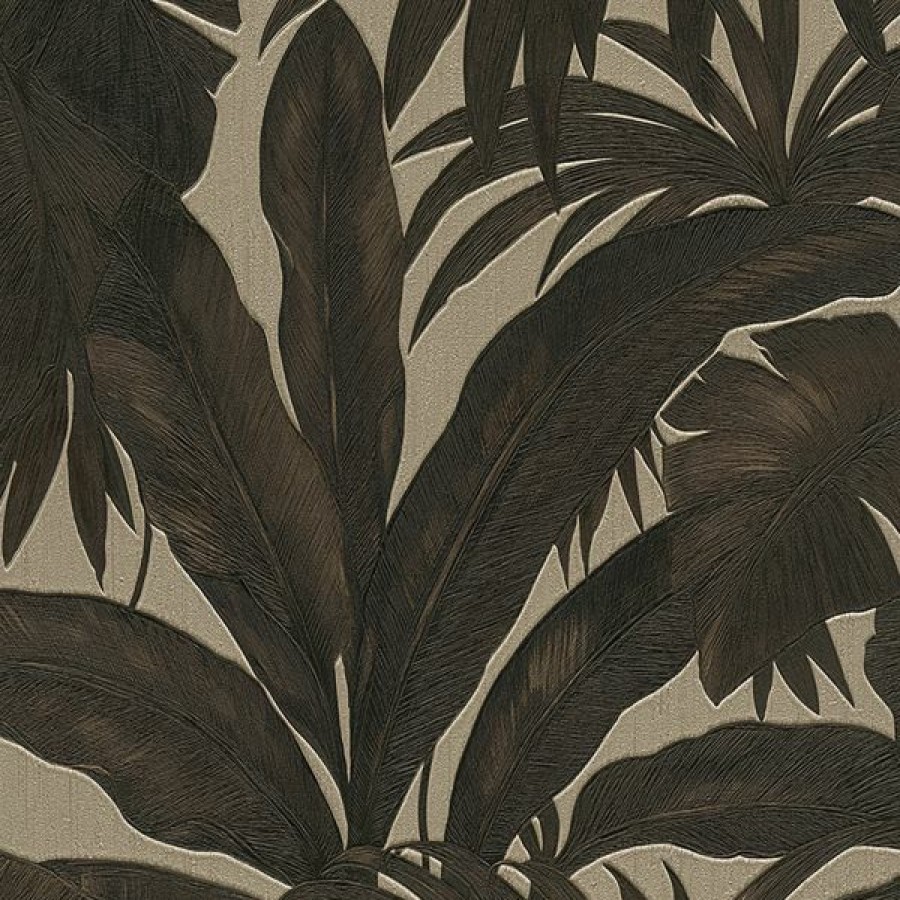 Kitchen | * Clearance Sale Versace Giungla Palm Leaves Wallpaper Black And Gold 96240-1 10M (32.8 Feet) X 70Cm (27.6 Inches)