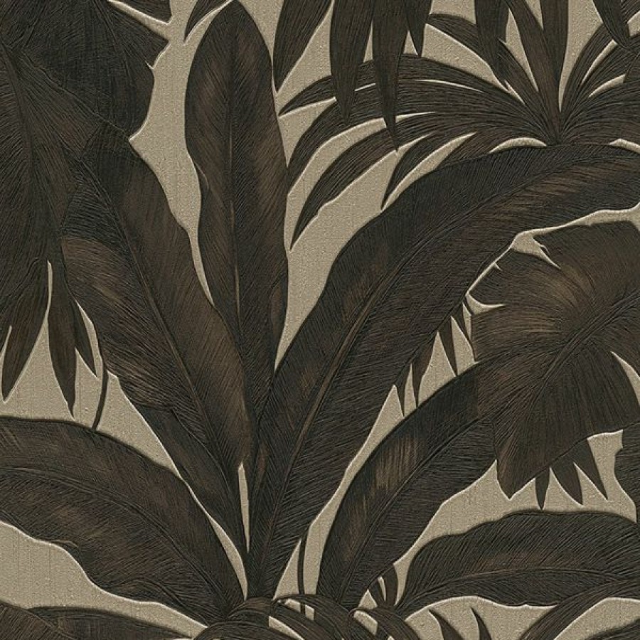 Kitchen | * Clearance Sale Versace Giungla Palm Leaves Wallpaper Black And Gold 96240-1 10M (32.8 Feet) X 70Cm (27.6 Inches)