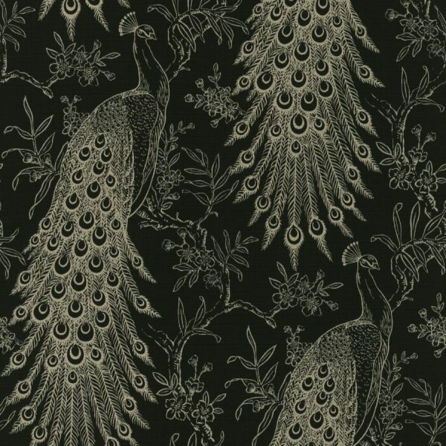 Other | * Top Sell Pandore Peacock Wallpaper Black / Gold Rasch 405811