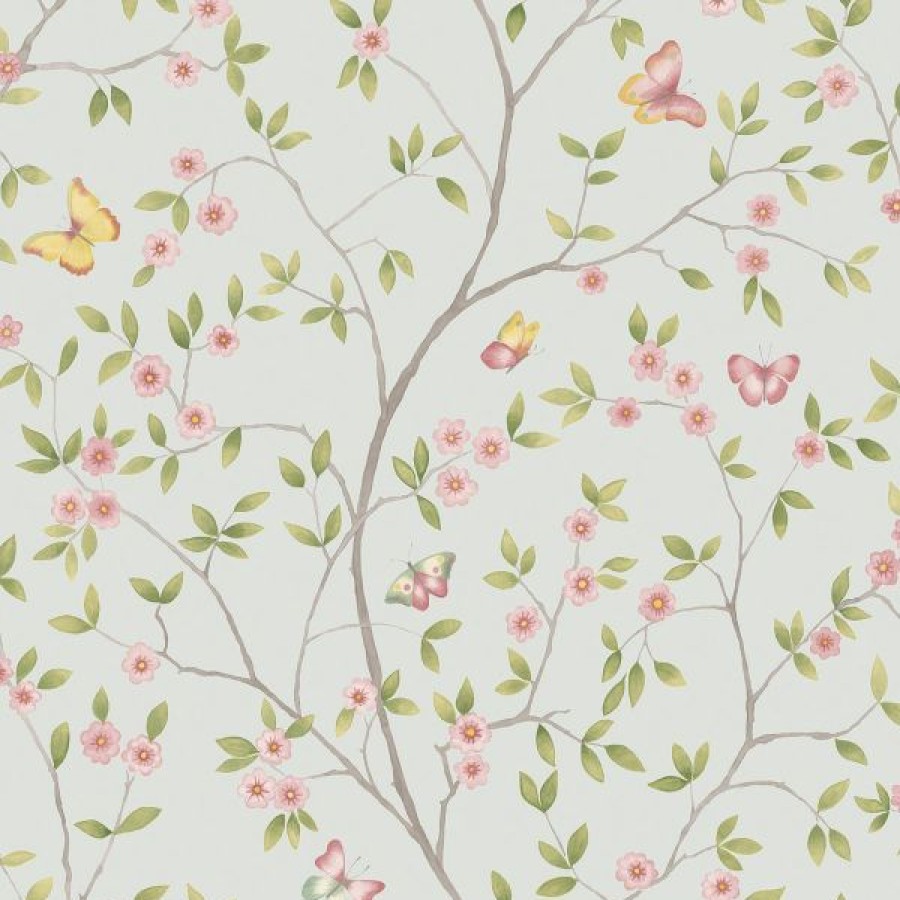 Other | * Clearance Blomstermala Butterfly Trail Wallpaper Blue Pink Green Galerie 51027