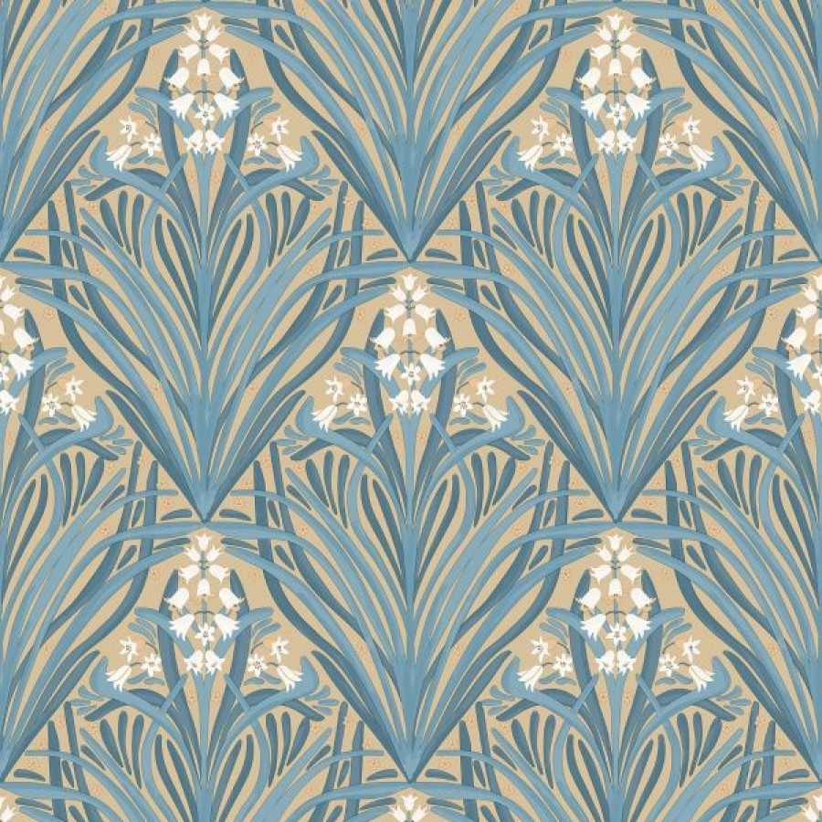 Arts | * Online Store Elegance Bellflower Wallpaper Ochre / Green Muriva M66104