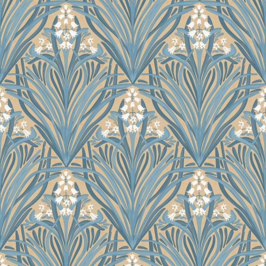 Arts | * Online Store Elegance Bellflower Wallpaper Ochre / Green Muriva M66104