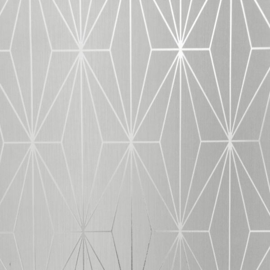 Geometric & Motif | * Hot Sell Kayla Metallic Geometric Wallpaper Dove Gray / Silver Muriva 703010