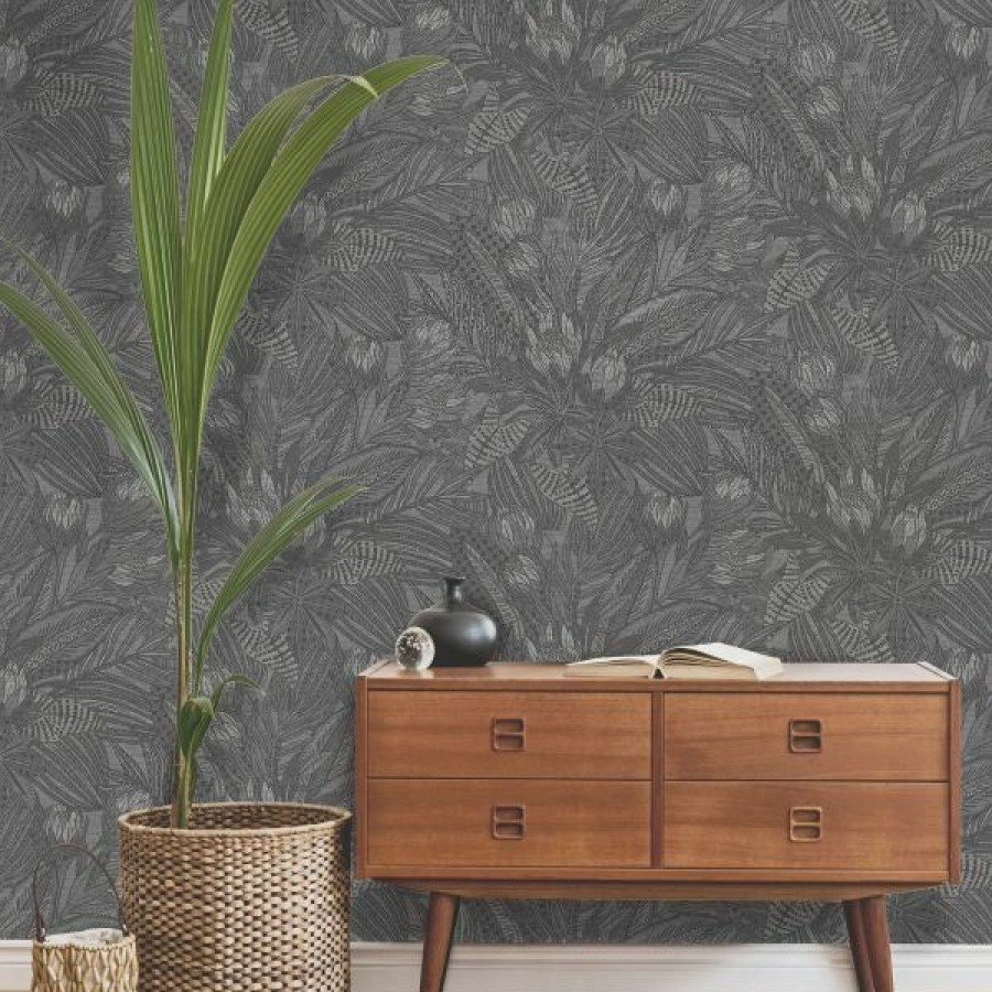 Paste The Wall | * New Alchemy Wallpaper Collection Susara Charcoal Holden 65822