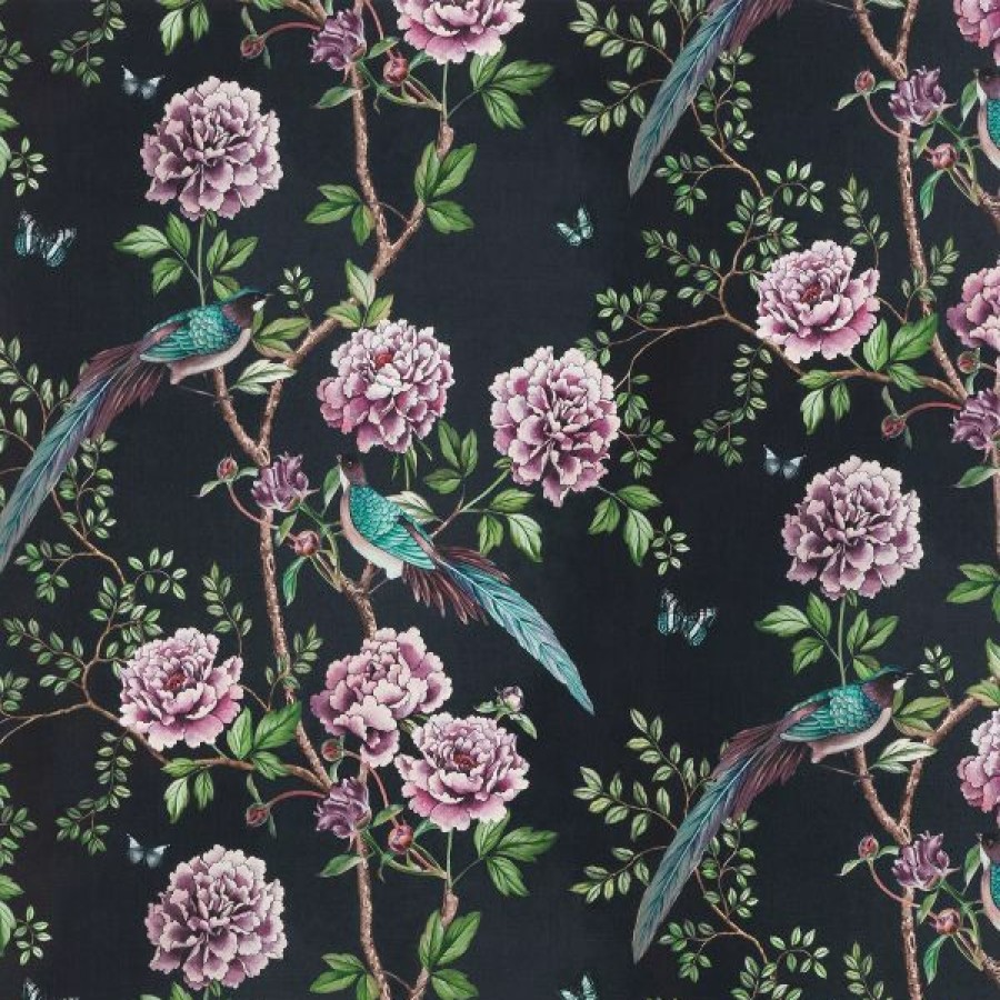 Fabric | * Clearance Paloma Home Vintage Chinoiserie Midnight Blue Fabric Vic/Mid/14000Fa By The Meter