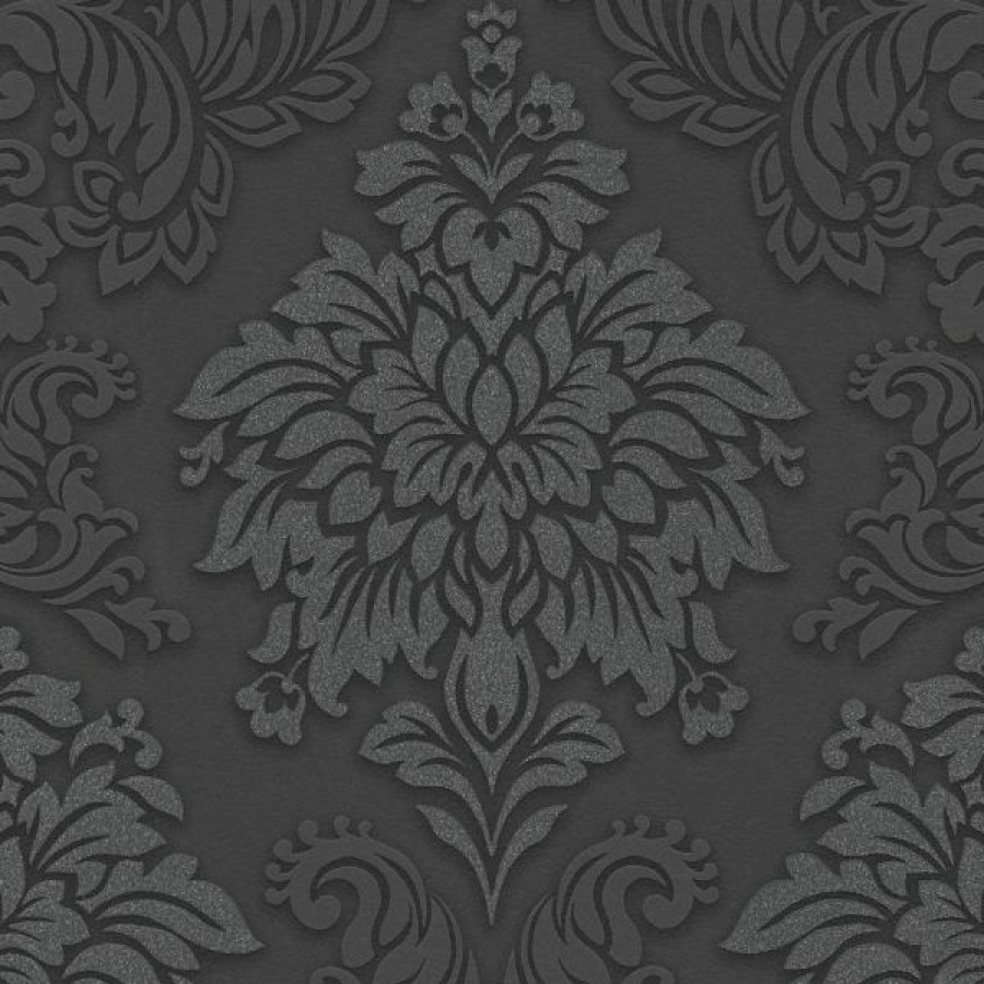 Other | * Clearance Sale Lizzy London Baroque Damask Wallpaper Charcoal As Creation 36898-4