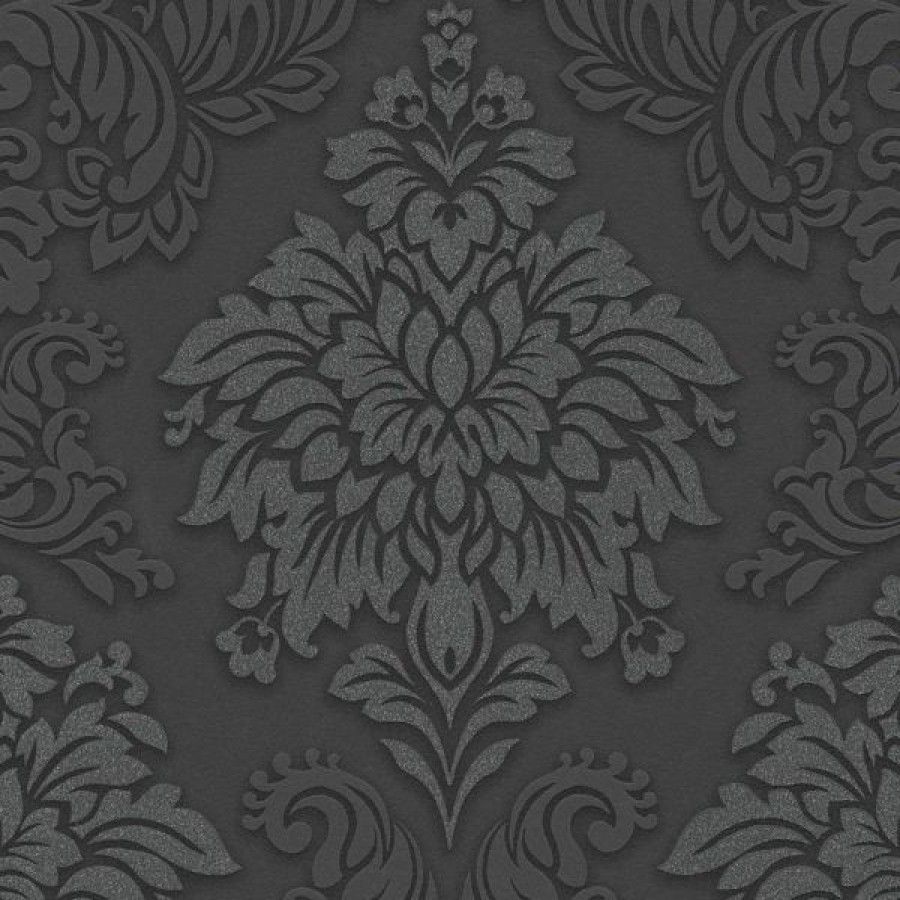 Other | * Clearance Sale Lizzy London Baroque Damask Wallpaper Charcoal As Creation 36898-4