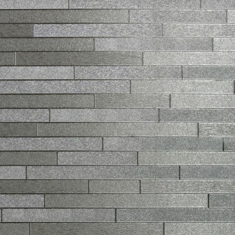 Bricks & Stone | * Hot Sell Foil Slate Wallpaper Silver Arthouse 294600