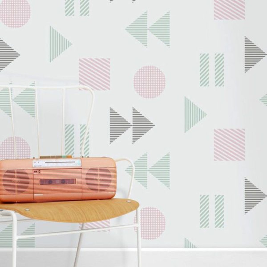 Geometric & Motif | * Clearance Play/Record Wallpaper Pale Verdigris Mini Moderns Azdpt036Pv