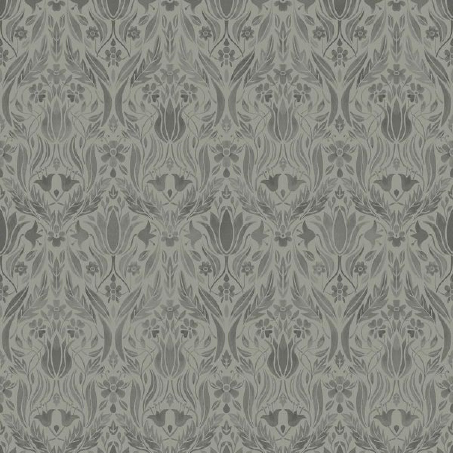 Arts | * Quality Guarantee Blomstermala Floral Collage Wallpaper Gray Galerie 51018