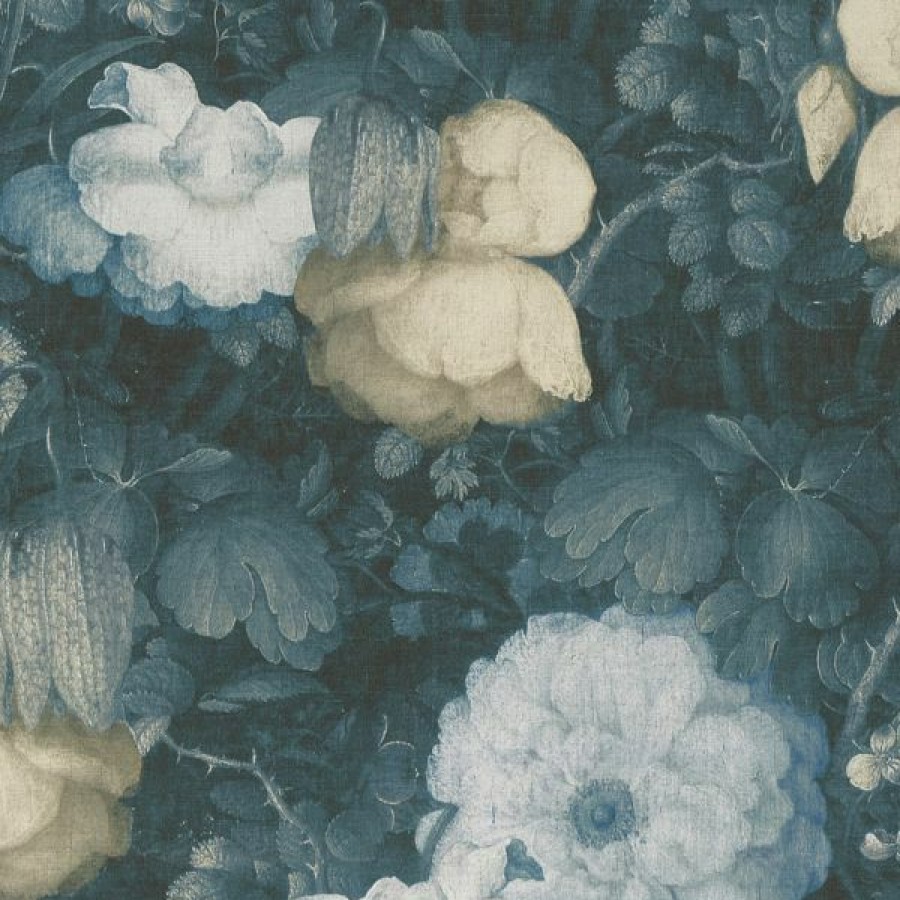 Paste The Wall | * Clearance Sale Anke & Daan Amsterdam Linen Floral Wallpaper Blue As Creation 36921-3