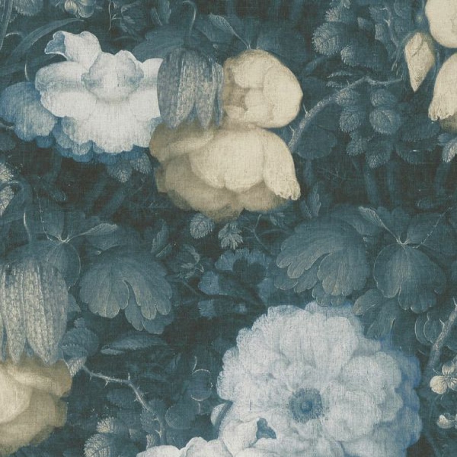 Paste The Wall | * Clearance Sale Anke & Daan Amsterdam Linen Floral Wallpaper Blue As Creation 36921-3