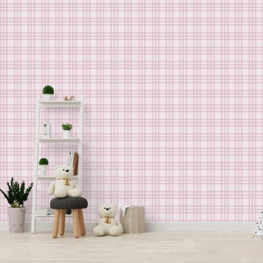 Bedroom | * Wholesale Little Explorers Check Wallpaper Pink Galerie 5432