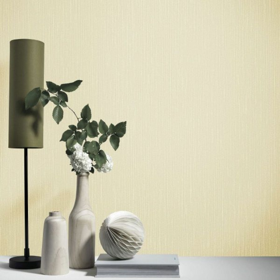 Bathroom | * Hot Sell Elle Decoration Plain Textured Wallpaper Light Gold 1017130