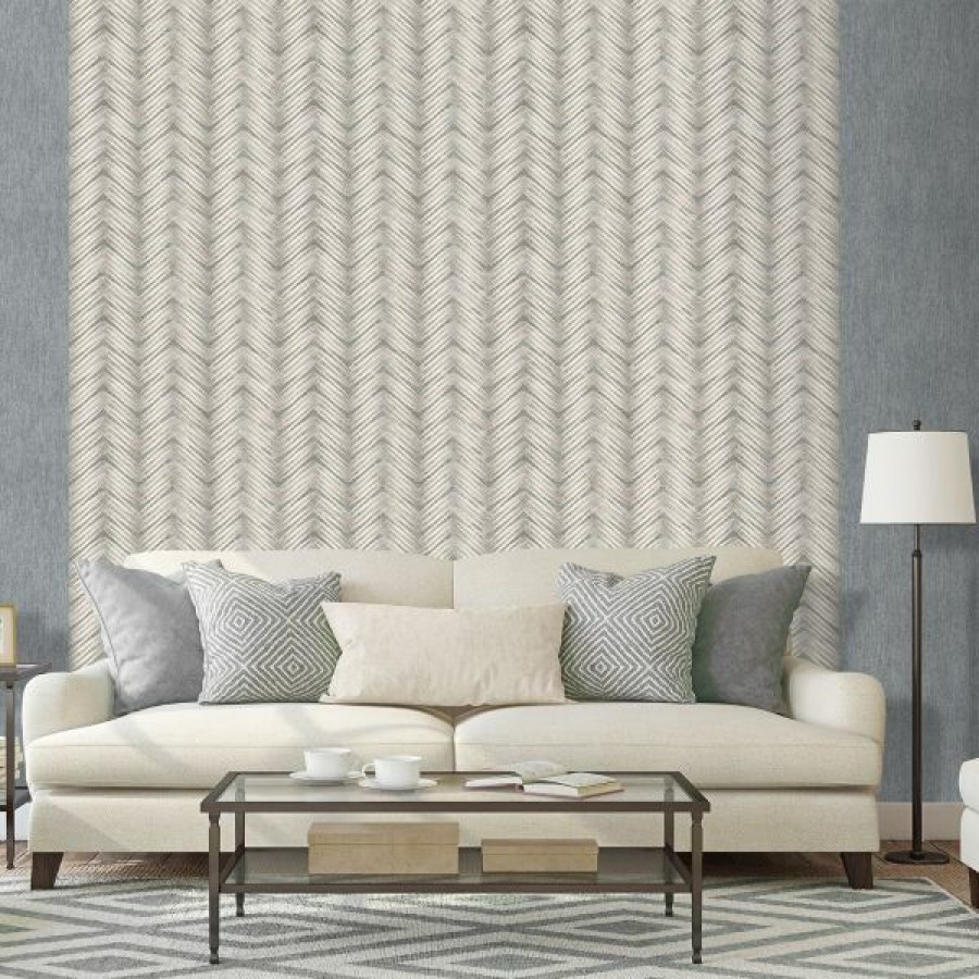 Stripe | * Top Sellers Odyssee Wallpaper Collection Medon Geo Cream And Blue Muriva L97908