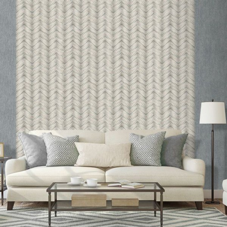 Stripe | * Top Sellers Odyssee Wallpaper Collection Medon Geo Cream And Blue Muriva L97908