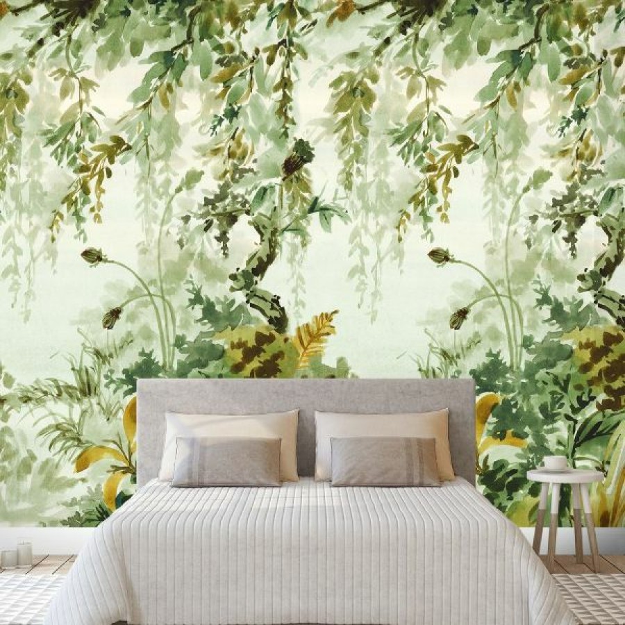 Tropical & Jungle | * Quality Guarantee Naive Jungle Wallpaper Green Mural Grandeco A52201