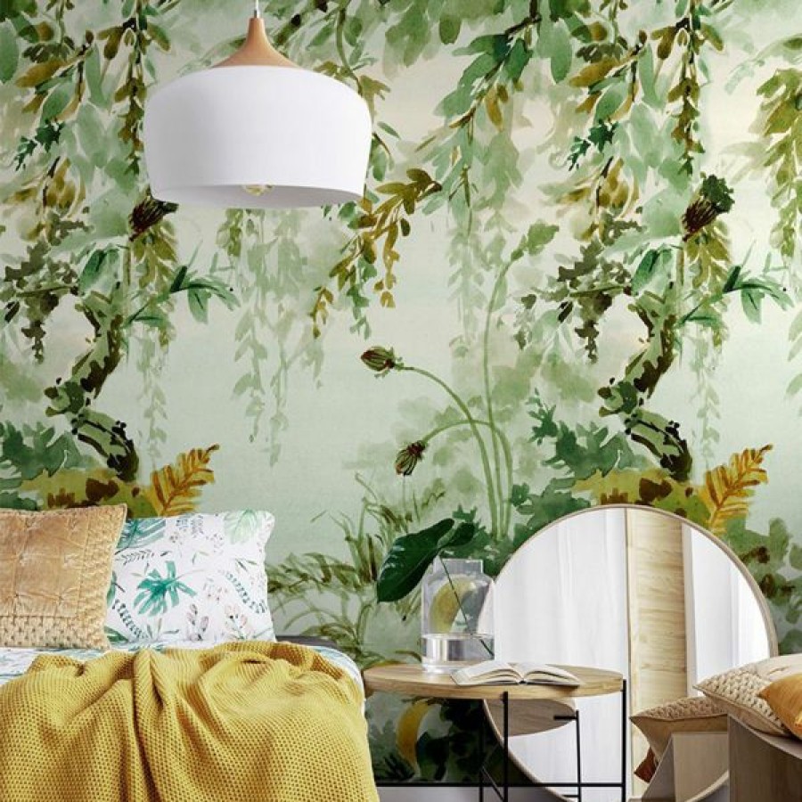 Tropical & Jungle | * Quality Guarantee Naive Jungle Wallpaper Green Mural Grandeco A52201