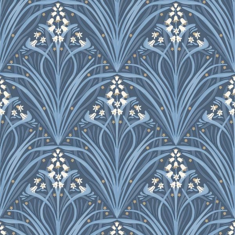 Arts | * Lower Price Elegance Bellflower Wallpaper Navy Blue Muriva M66101