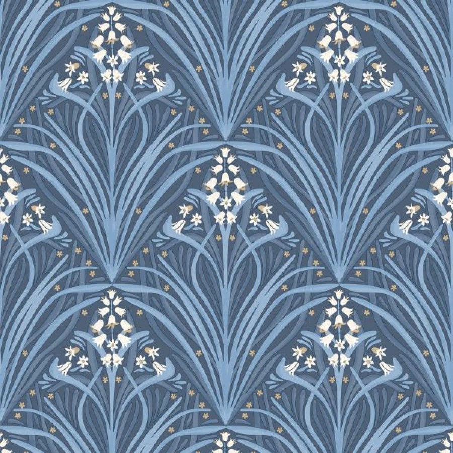 Arts | * Lower Price Elegance Bellflower Wallpaper Navy Blue Muriva M66101