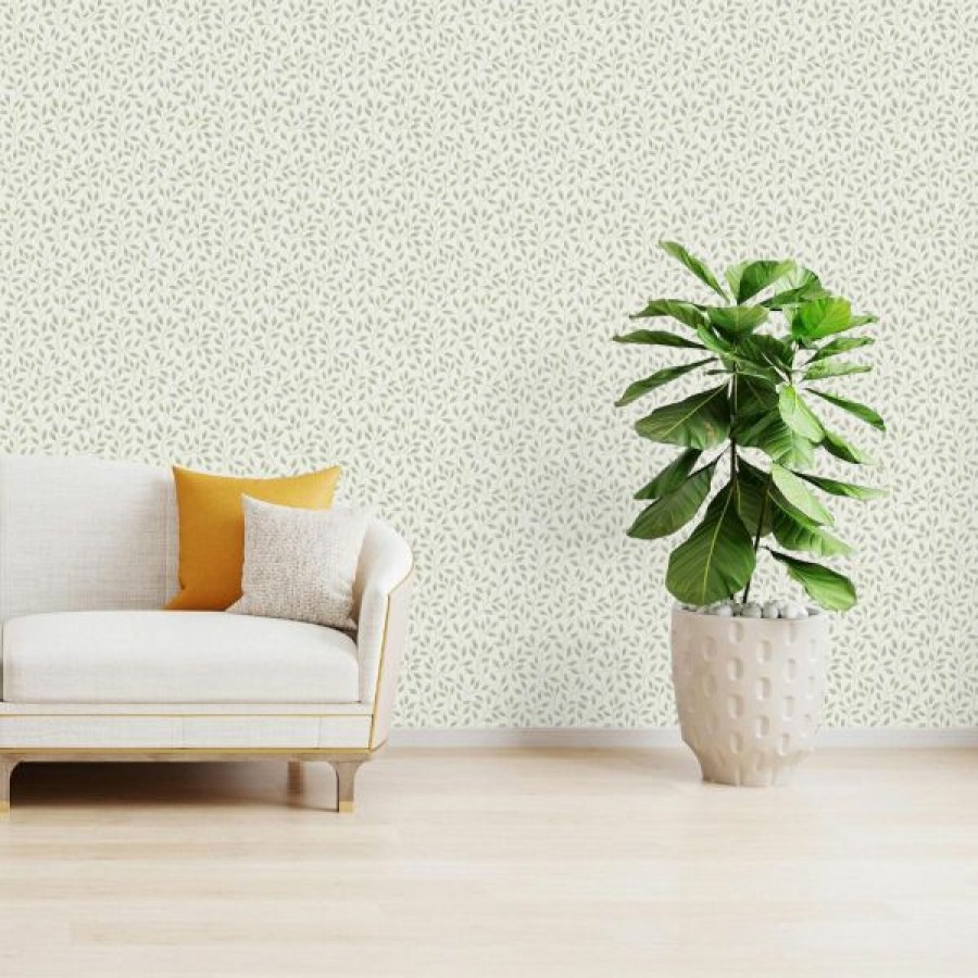 Luxury Wallpaper | * Clearance Sale Apelviken Leaf Trail Wallpaper White Galerie 33019