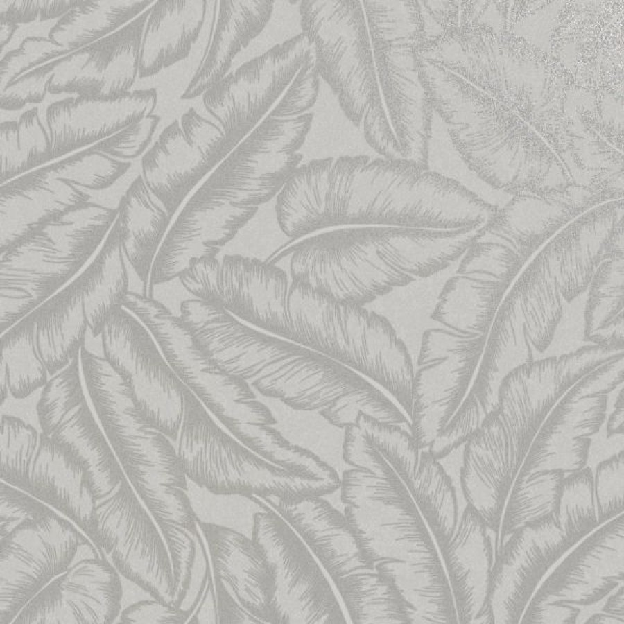 Tropical & Jungle | * Fashionable Elgin Tropical Leaf Wallpaper Gray Holden 65730