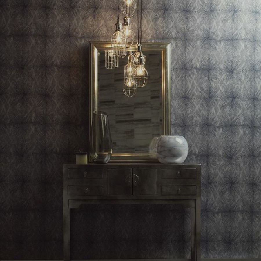 Geometric & Motif | * Less Expensive Minerals Moonstone Navy Wallpaper Holden 35752