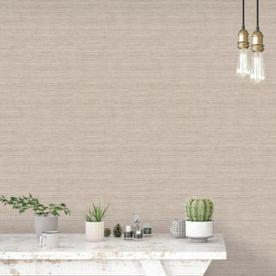 Other | * Quality Guarantee Evergreen Grasscloth Wallpaper Taupe Galerie 7368