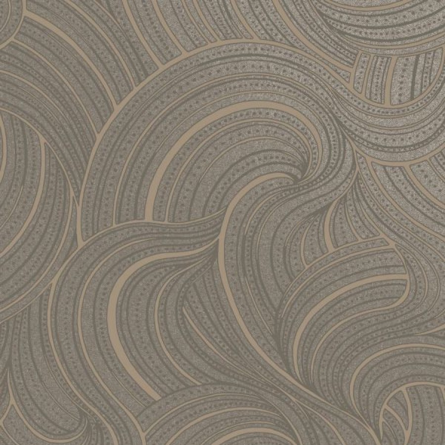 Glitter | * Fashionable Aurora Swirl Wallpaper Slate/Rose Gold Holden 65722