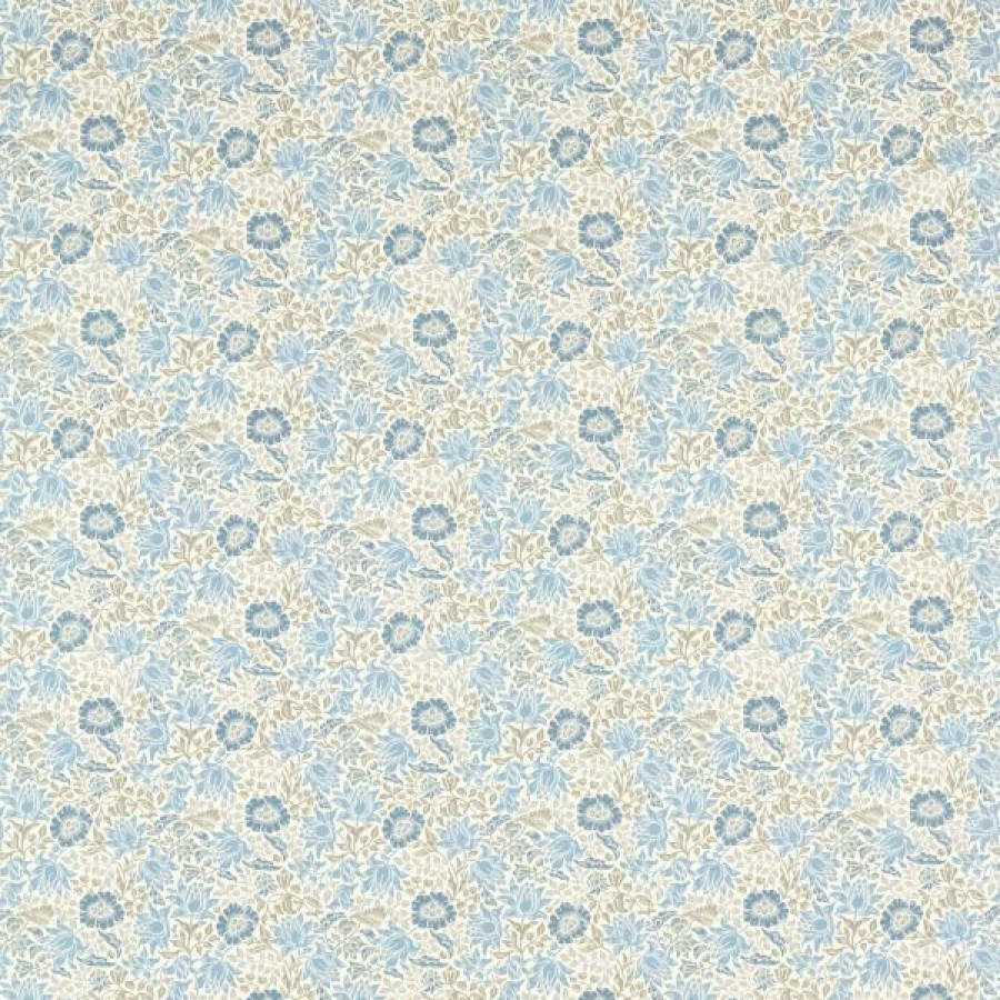 Fabric | * Clearance Sale William Morris Mallow Fabric Denim Ivory F1680/03 By The Meter