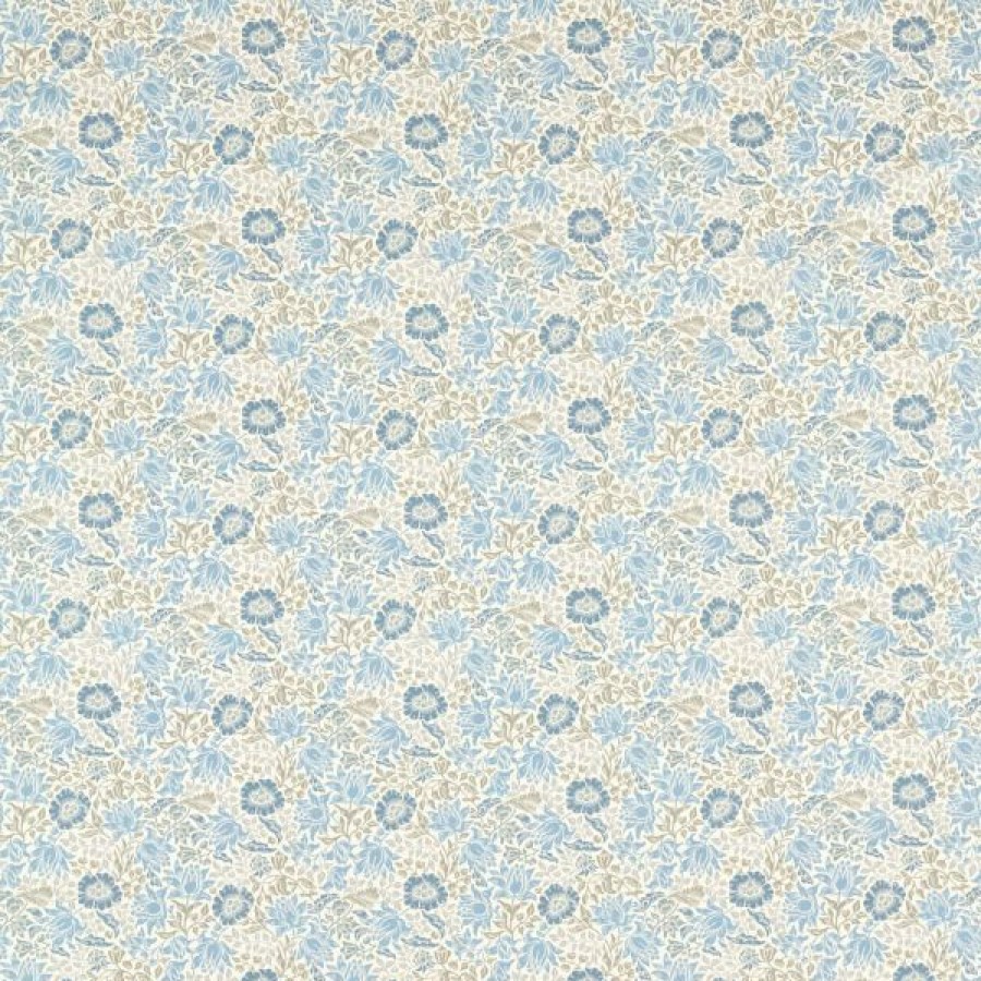 Fabric | * Clearance Sale William Morris Mallow Fabric Denim Ivory F1680/03 By The Meter