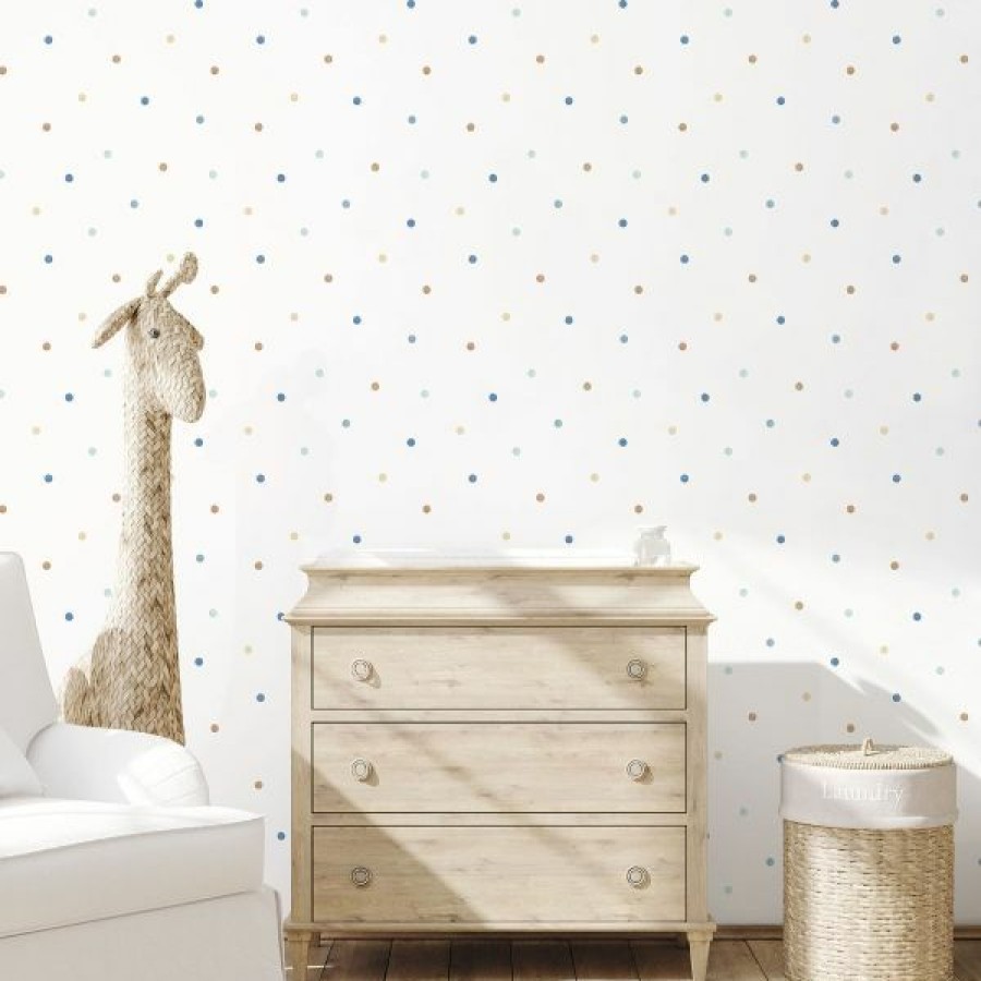 Bedroom | * Wholesale Tiny Tots 2 Dots Wallpaper Blue Beige Galerie G78366