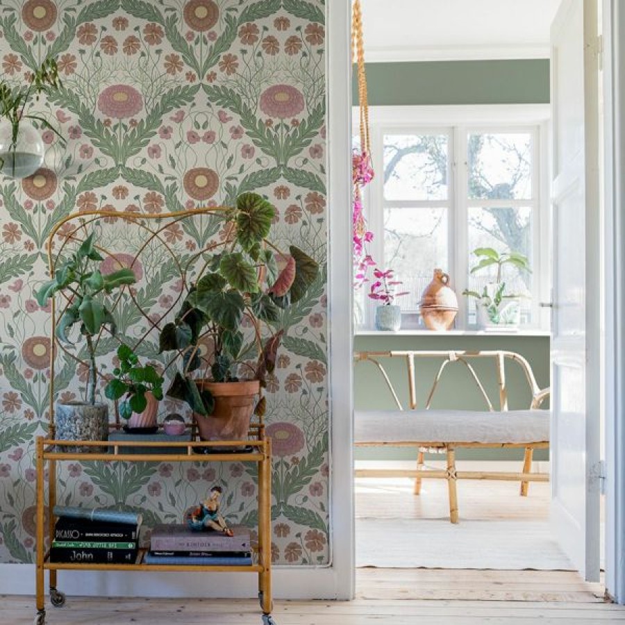 Paste The Wall | * Quality Guarantee Blomstermala Dot Wallpaper Sage Galerie 51007