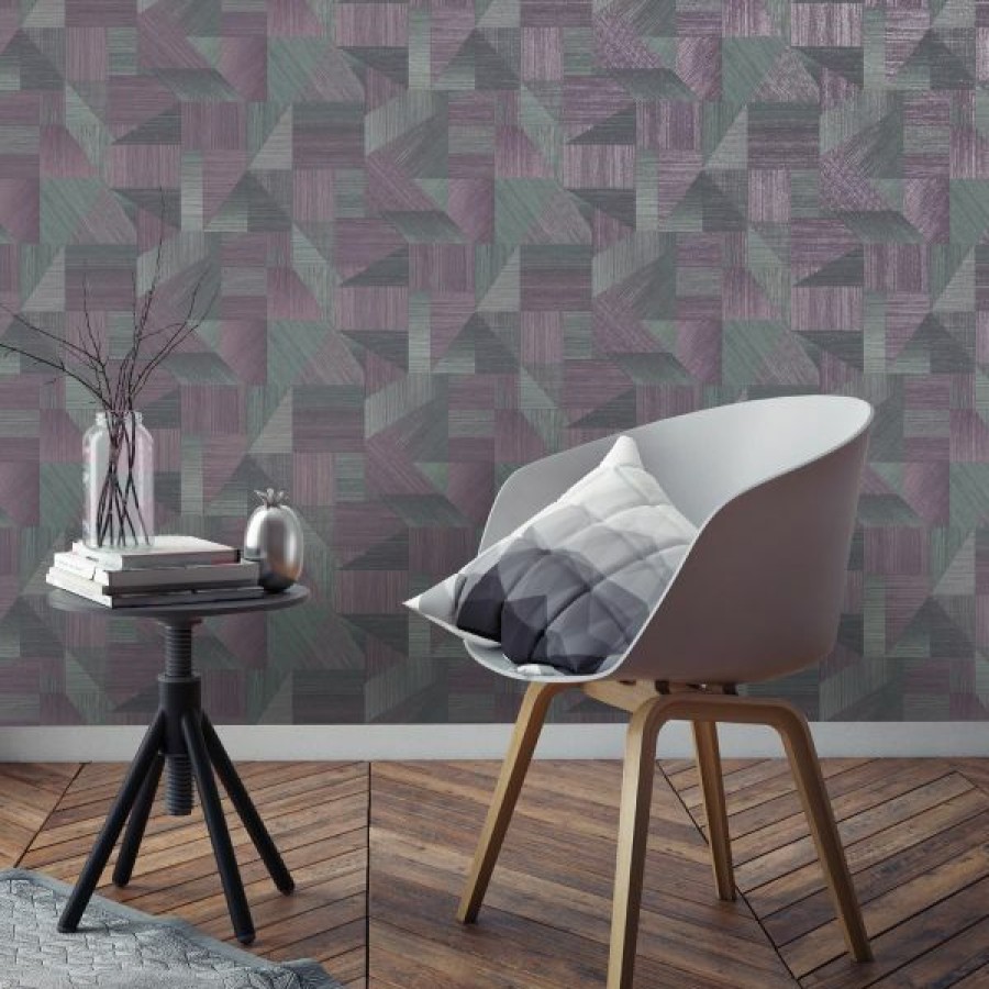 Geometric & Motif | * Hot Sell Laronda Geometric Wallpaper Plum Holden 65752