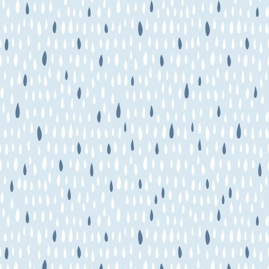 Bedroom | * 100% Guarantee Little Explorers Raindrops Wallpaper Blue Galerie 5446