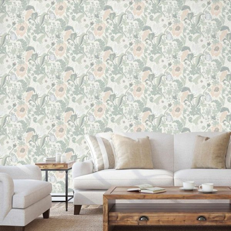 Arts | * Discounts Apelviken Anemone Wallpaper White Light Green Galerie 33000