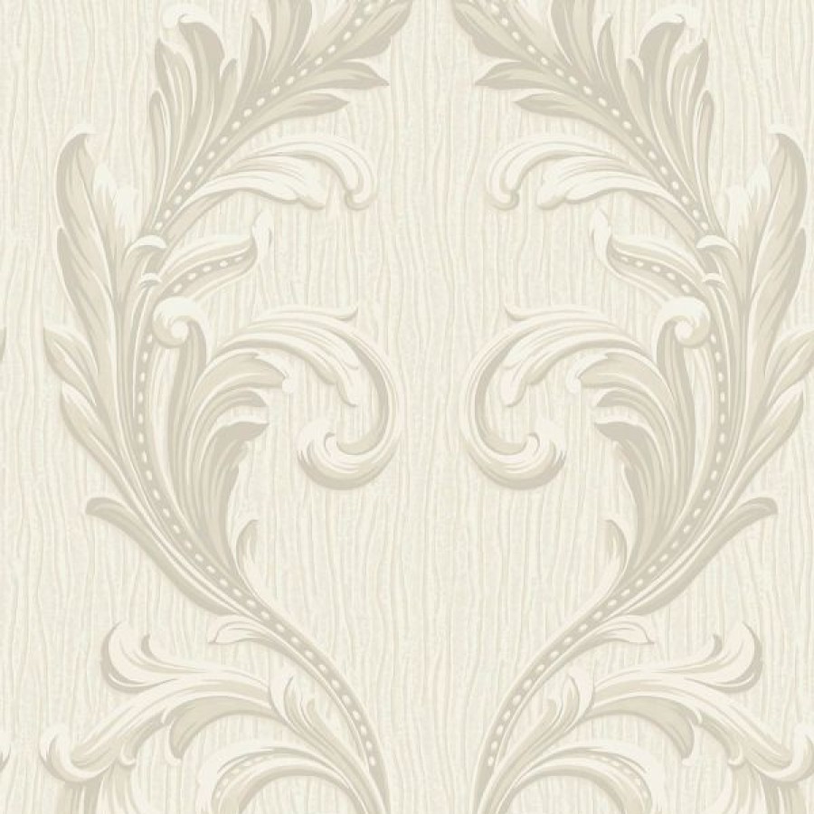 Other | * Good Quality Tiffany Scroll Texture Vinyl Wallpaper Cream Belgravia 41324