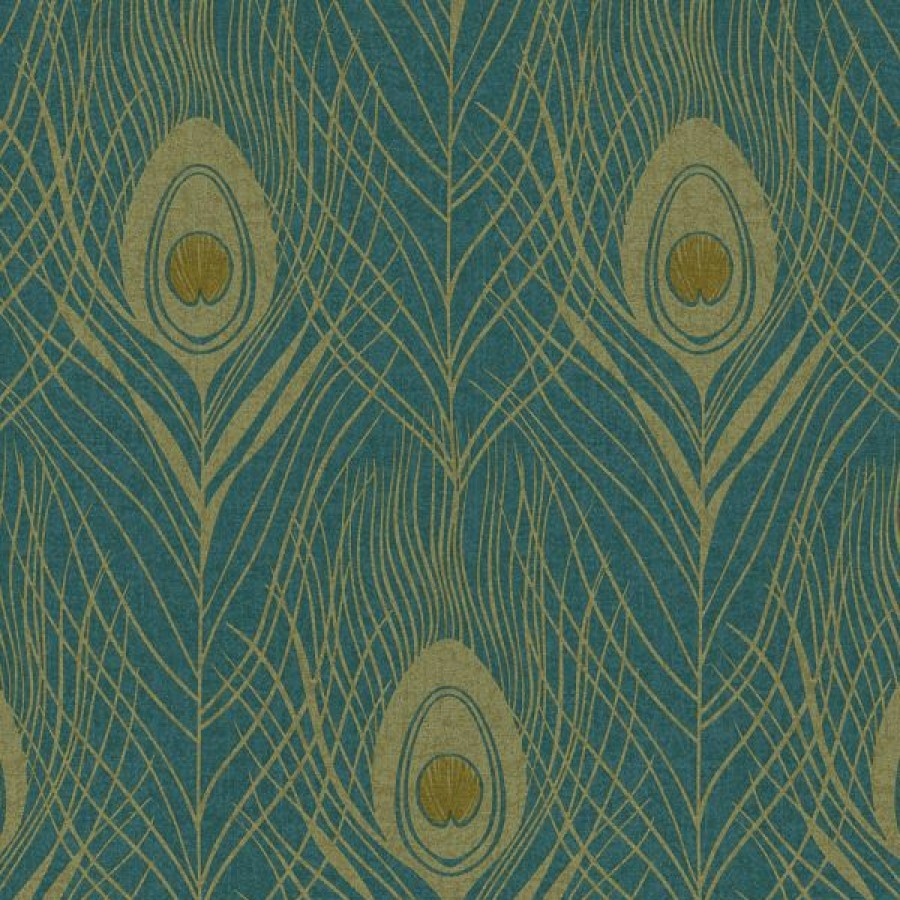 Paste The Wall | * Outlet Absolutely Chic Peacock Feather Wallpaper Blue As Creation As369712