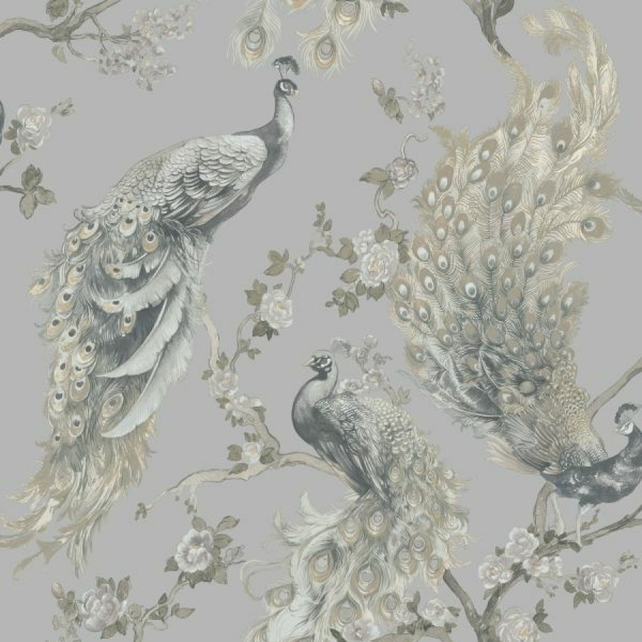 Other | * Clearance Menali Peacock Wallpaper Gray Holden 35920