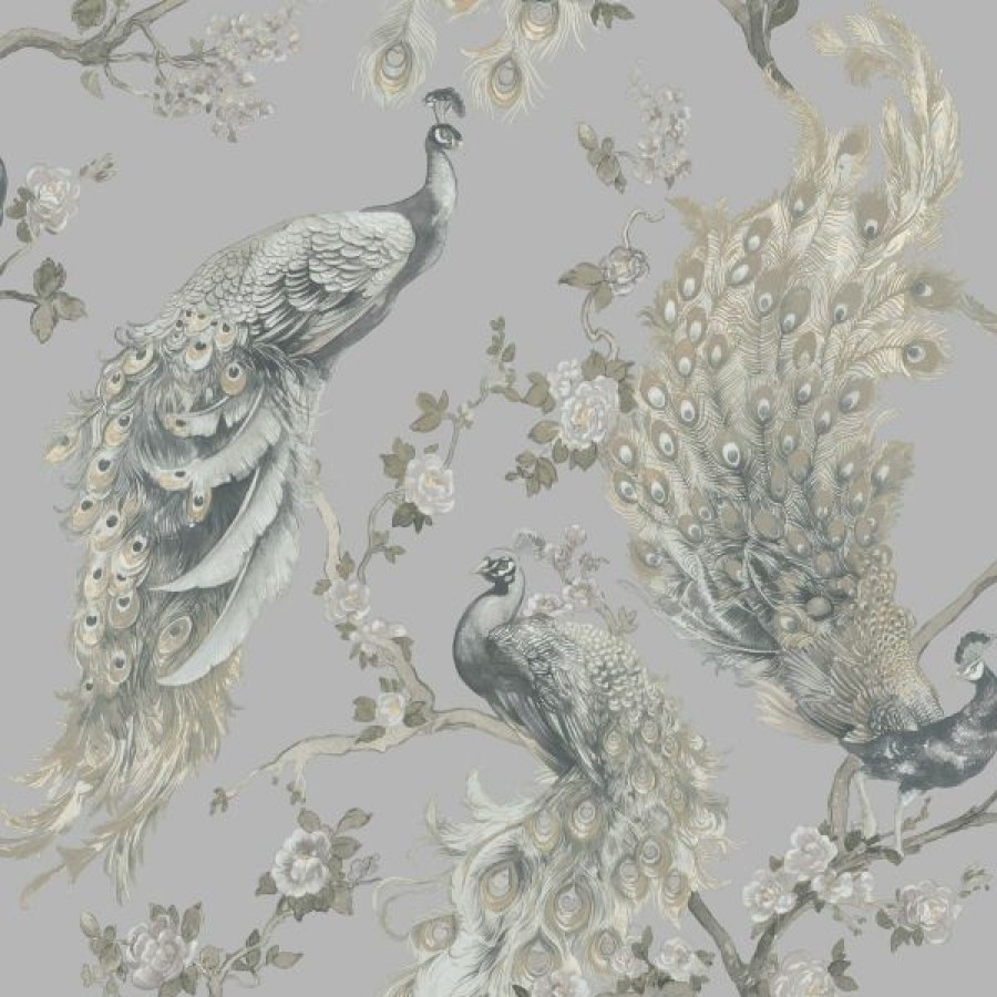 Other | * Clearance Menali Peacock Wallpaper Gray Holden 35920