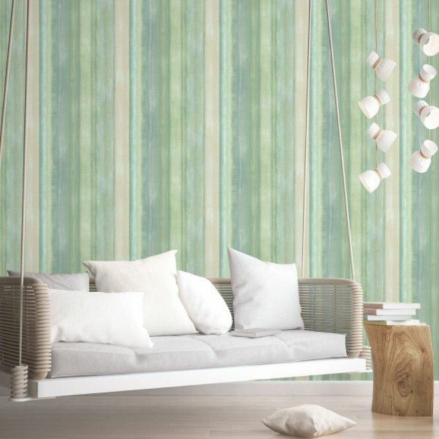 Stripe | * Good Quality Evergreen Waterfall Stripe Wallpaper Green Turquoise Galerie 7352