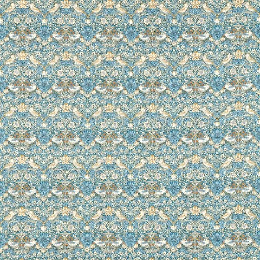 Fabric | * Discounts William Morris Strawberry Thief Fabric Denim Spice F1678/06 By The Meter